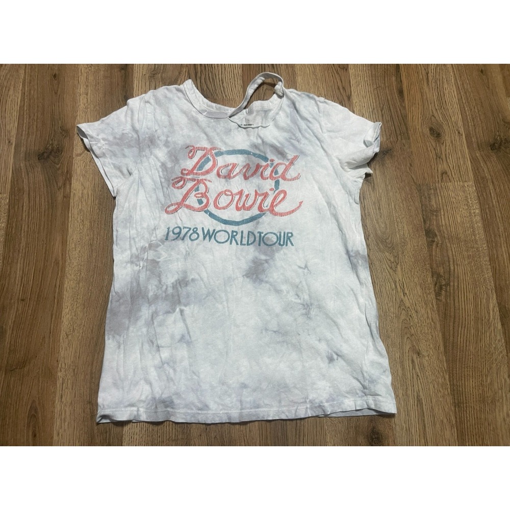 Bowie Shirt, Women's Size Medium, Gray, "David Bowie 1978 World Tour"